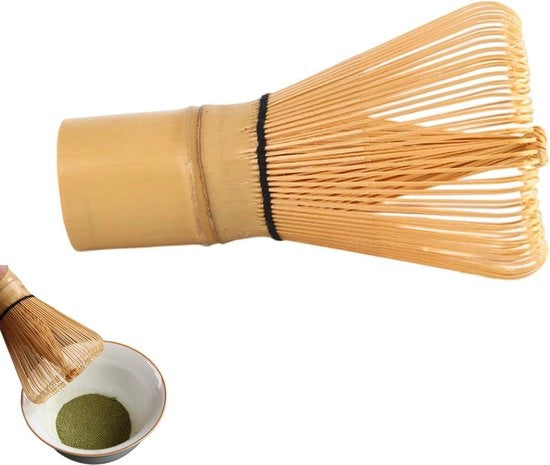 Set di Matcha - Pennello a setole di bambù manufatti a mano per tè verde - Cerimonia del tè giapponese - 80 pennelli per polvere - Pennello per miscelazione Matcha - Polvere Matcha - Bambù 80 setole