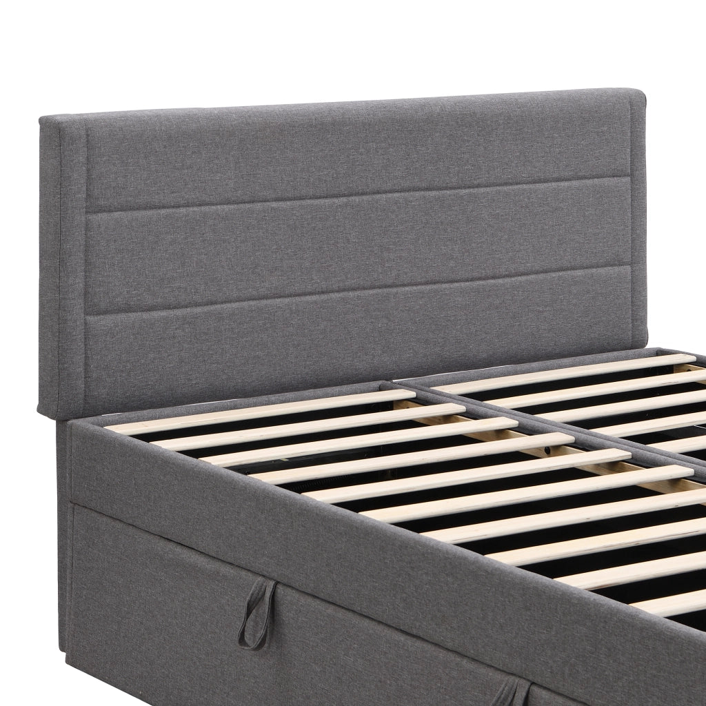LETTO Contenitore 140x200 cm Grigio in legno e MDF