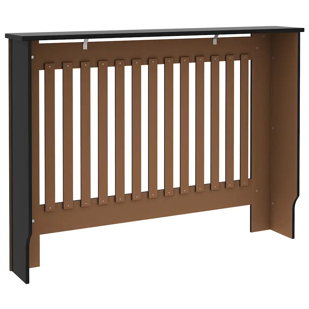 Copertura per Radiatore Nera 112x19x81,5 cm in MDF 288174