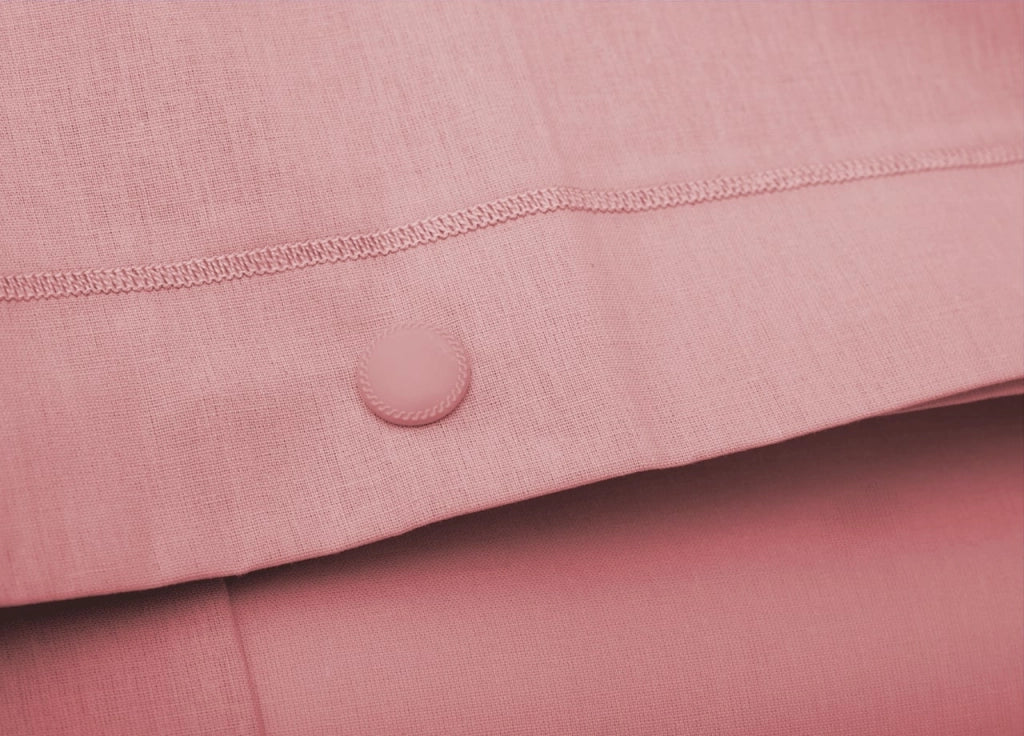 Completo Lenzuola In 100% Cotone In Tinta Unita Made In Italy - Maxi - Rosa