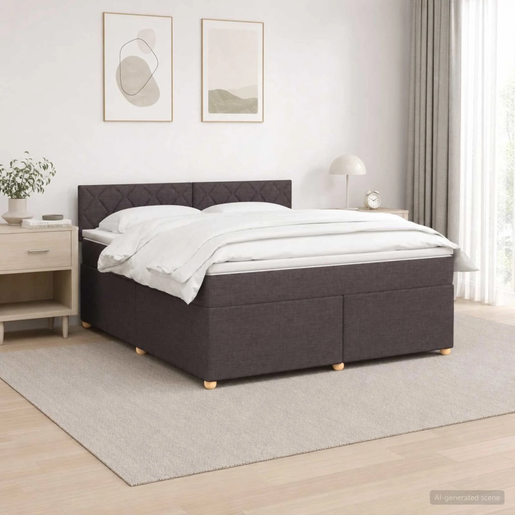 Letto box spring con materasso Marrone Scuro 140 x 200 cm 3452446