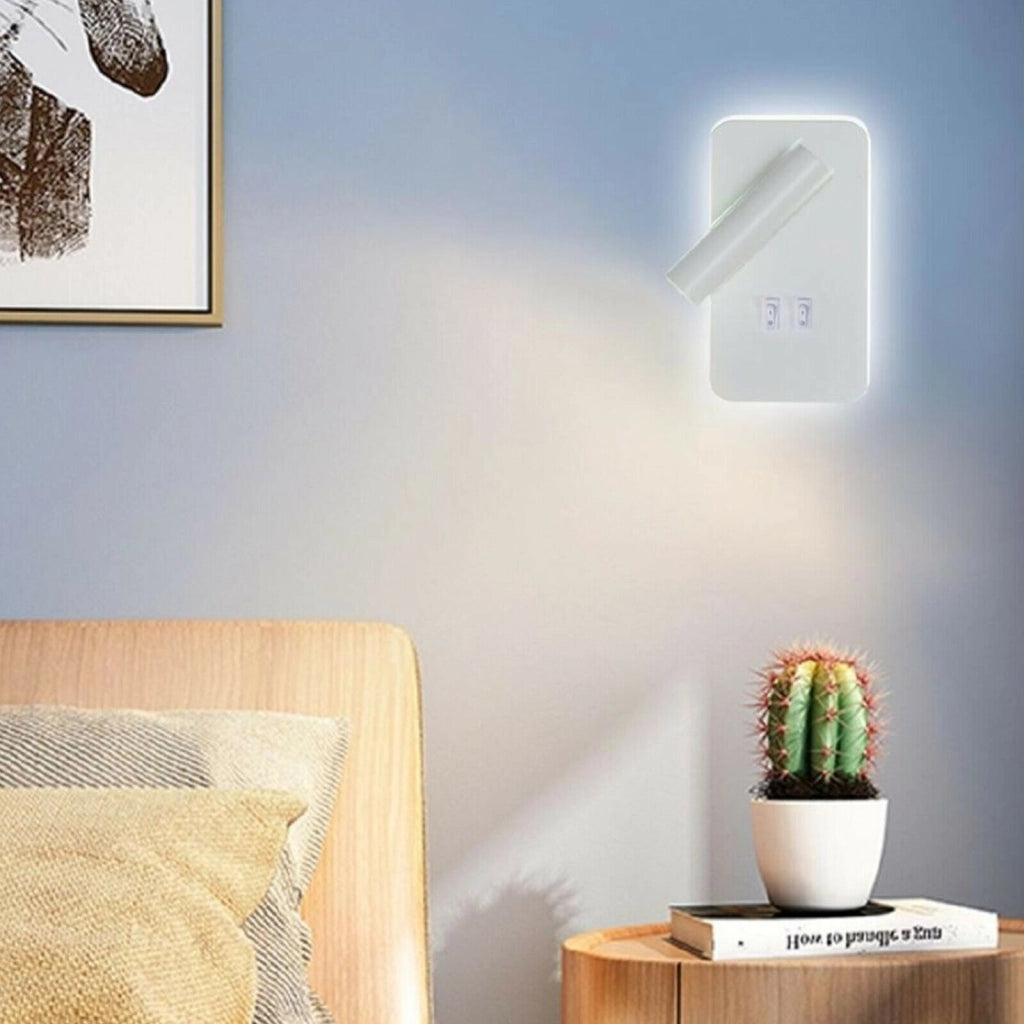 Lampada con doppio led da lettura da parete muro Applique da 6W orientabile per casa hotel b&b con luce bianca fredda 6500K