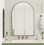 Specchio ad arco 103.5x71.5x12 cm da parete e da tavolo in vetro e ferro argento