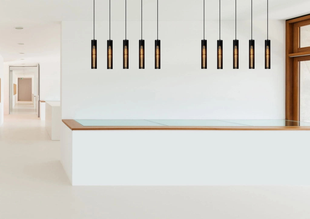 Lampadario Lucide Lionel 5 luci E27 nero dimmerabile
