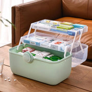 Cassa di Stoccaggio Kunststof Medicinale Cassetto Scatole Slot 3 Livelli Portaoggetti Visibile Necessità Cassetto di Medicinali per Bambini Verdure