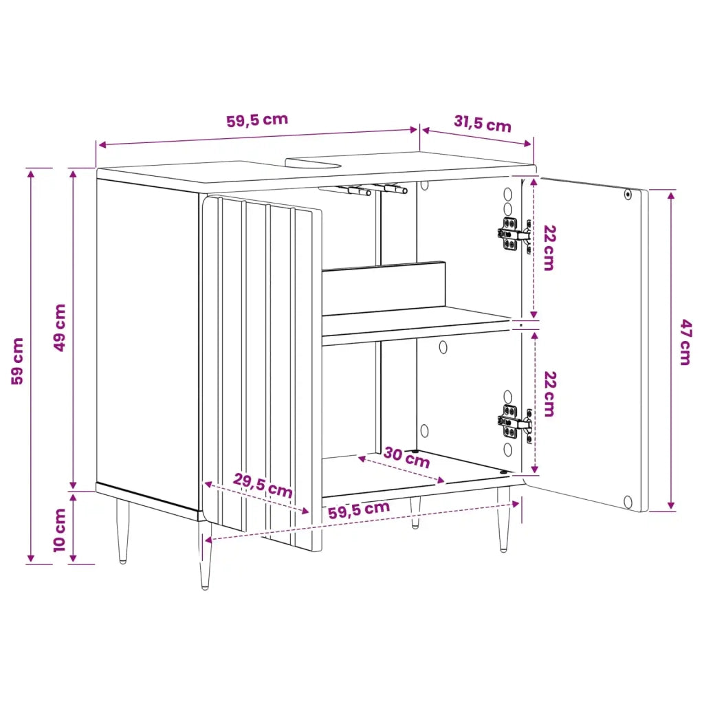 Armadio per Lavabo da Bagno ZWOLLE Legno antico 896353