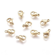 Chiusure a molla pappagallo 10 pezzi - Acciaio inossidabile - Dimensioni 11x7 mm - Chiusura a molla con carrello a gancio
