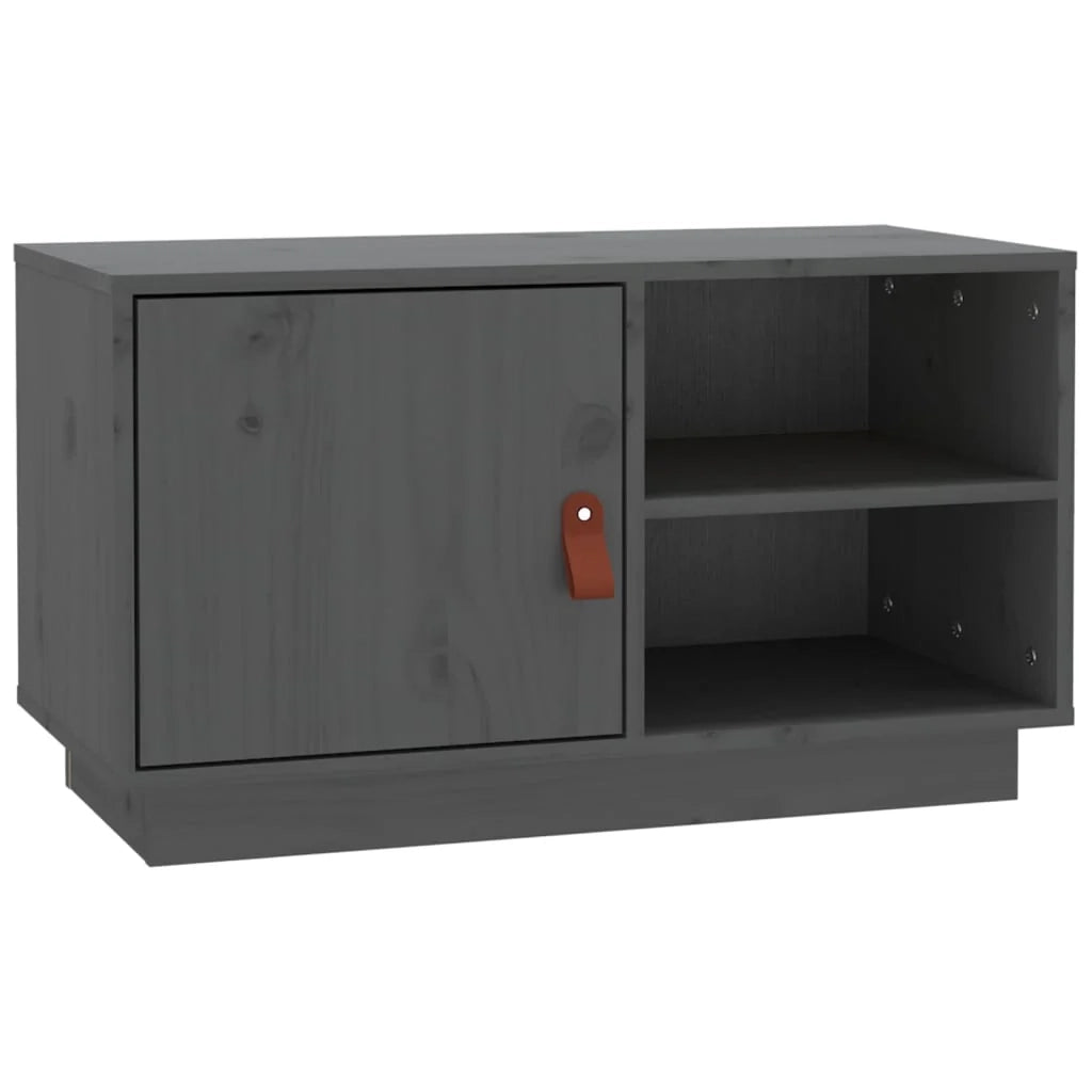 Mobile TV multimediale mensola TV credenza TV sala da pranzo soggiorno camera da letto 70 x 34 x 40 cm legno di pino massiccio grigio 02_0026188