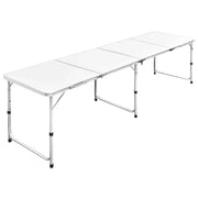 Tavolo da Campeggio Pieghevole Alluminio Regolabile 240x60 cm