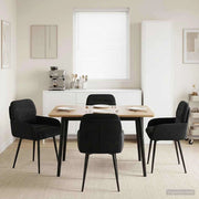 Sedie da pranzo 4 pz Velluto Nero 59 x 59,5 x 90 cm 3428242