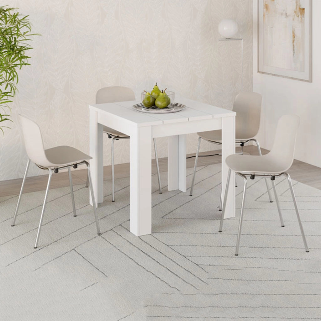 Trosa, Tavolo Fisso 4 Posti, 80x80x76h cm Bianco Opaco