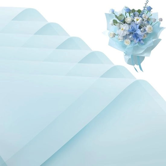 Papier per imballo acqua resistente - 20 fogli fiorali - doppia faccia morbido - 57x55 cm - con confezione regalo - ideale per matrimoni - carta per fiori