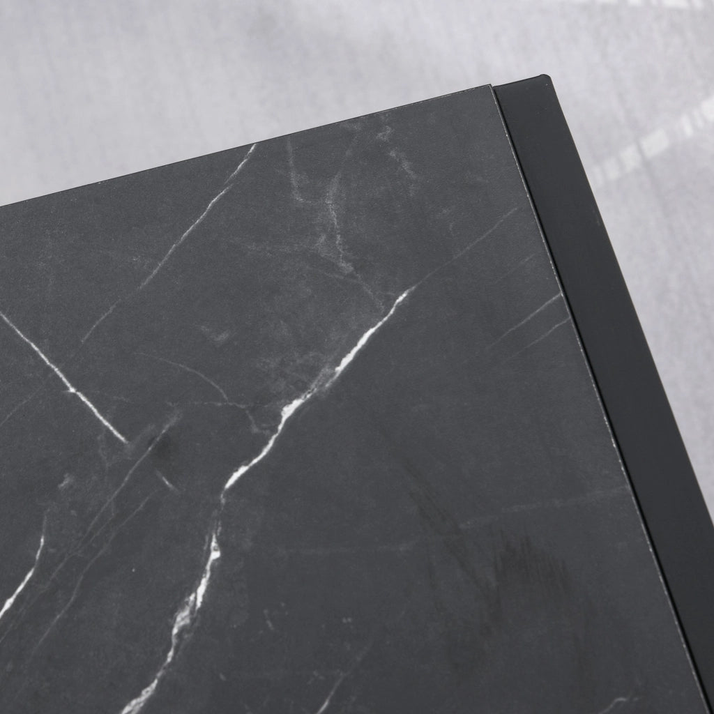 Tavolino Rettangolare da Caffè 106x50x47 cm  Nero Effetto Marmo