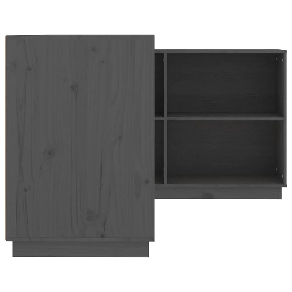 Scrivania tavolo postazione di lavoro mobile per computer studio 110 x 50 x 75 cm legno massello di pino grigio 02_0023822