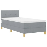 Letto singolo | Letto per adulti | Letto a Sorgente LED Grigio chiaro 90 x 200 cm Tessuto