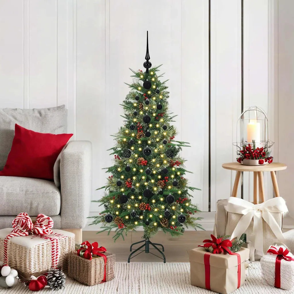 Albero di Natale Artificiale con Rami Pieghevoli Verde 120 cm