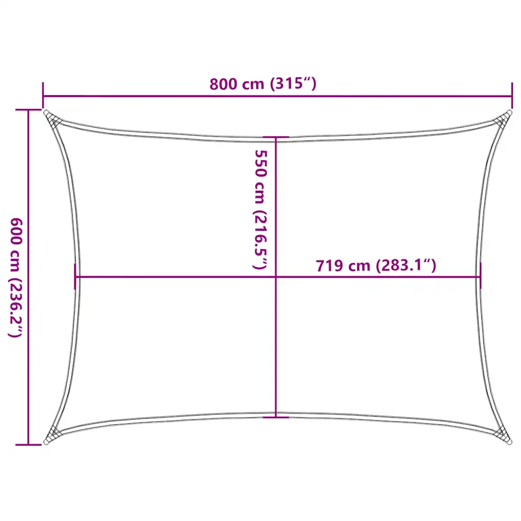 Vela Parasole 160 g/m² Tortora 6x8 m in HDPE 311415