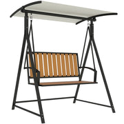 Altalena da giardino con tettoia regolabile, 2 posti ¨C zephmum ¨C nero, polyrattan, 142x112x162cm