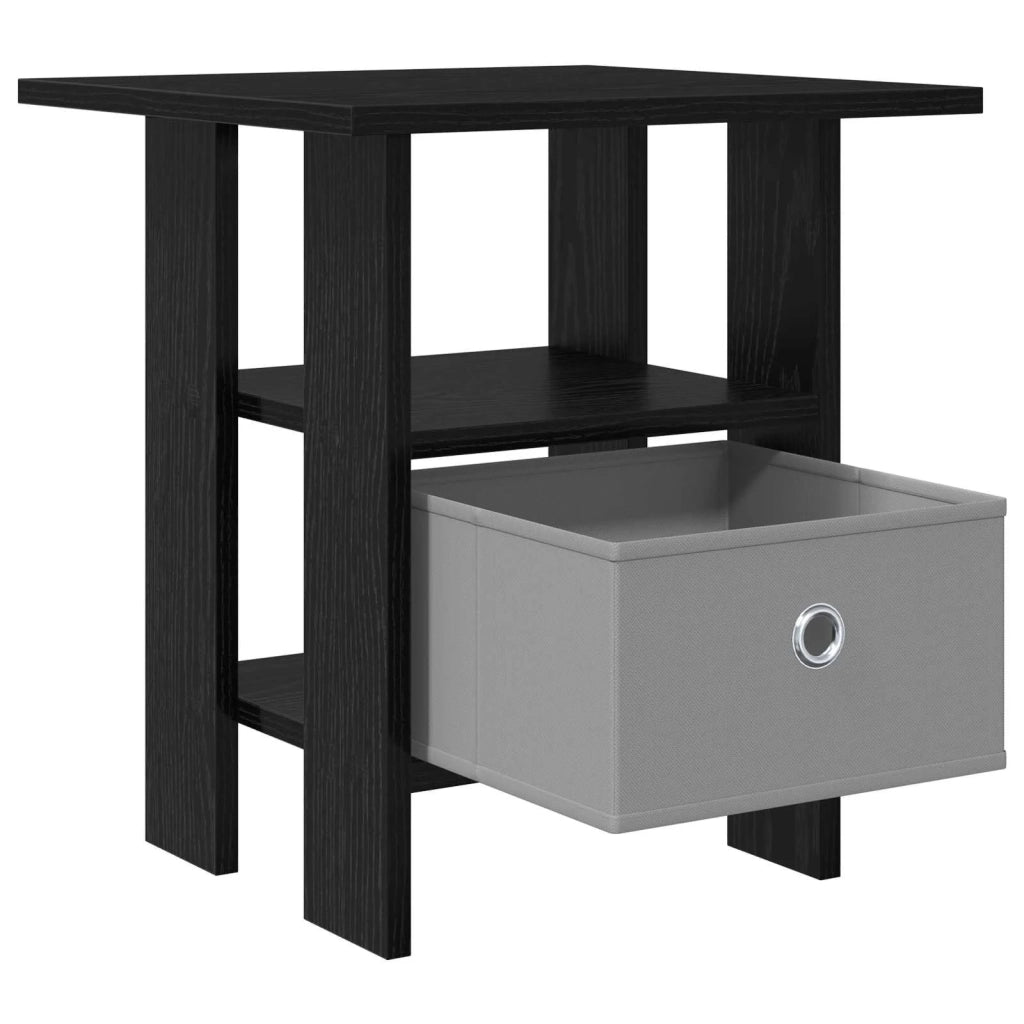 Comodino 2 pcs Rovere Nero 41 x 40 x 45 cm Legno multistrato