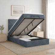 Letto ottomano con materasso Grigio Scuro 120 x 200 cm Velluto 3457786