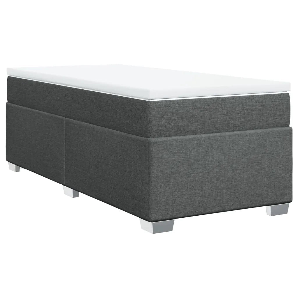 Giroletto a Molle con Materasso Grigio Scuro 80x200 cm Tessuto