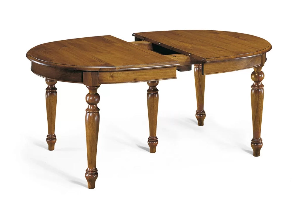 Tavolo ovale allungabile in legno massello di noce l.170 p.110 h.78 - Mobili 2G