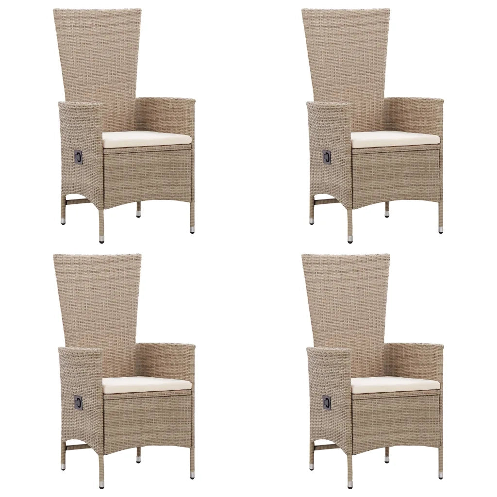 Set Mobili da Pranzo per Giardino 7 pz in Polyrattan Beige  cod mxl 39842