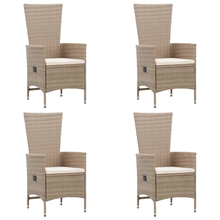 Set Mobili da Pranzo per Giardino 7 pz in Polyrattan Beige  cod mxl 39842