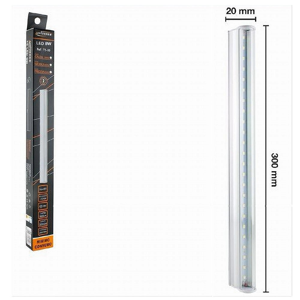 Trade Shop - Plafoniera Neon Sottopensile Led Trasparente Tubo 30 Cm 5 Watt Reglette T5-30t -