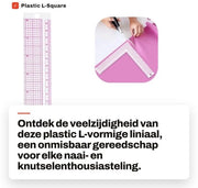 Misuratore di tessuto - Leggero - Plastica - Multifunzionale - Per disegno di abbigliamento - Marcature chiare - Materiale duraturo - Righello per disegno