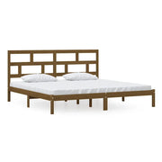 Letto matrimoniale | Letto per adulti | Giroletto Ambra senza Materasso in Legno di Pino 200x200 cm