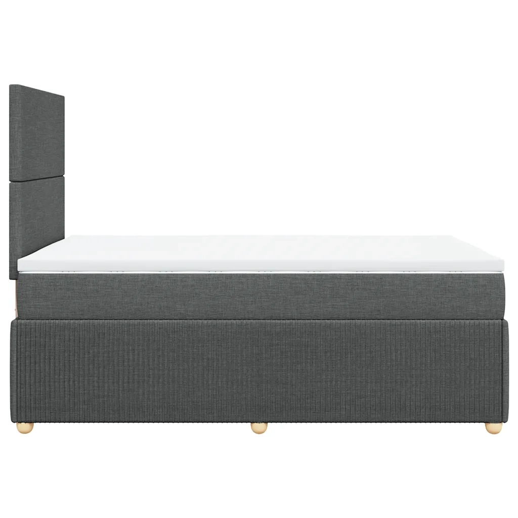 Giroletto a Molle con Materasso Grigio Scuro 120x190cm Tessuto