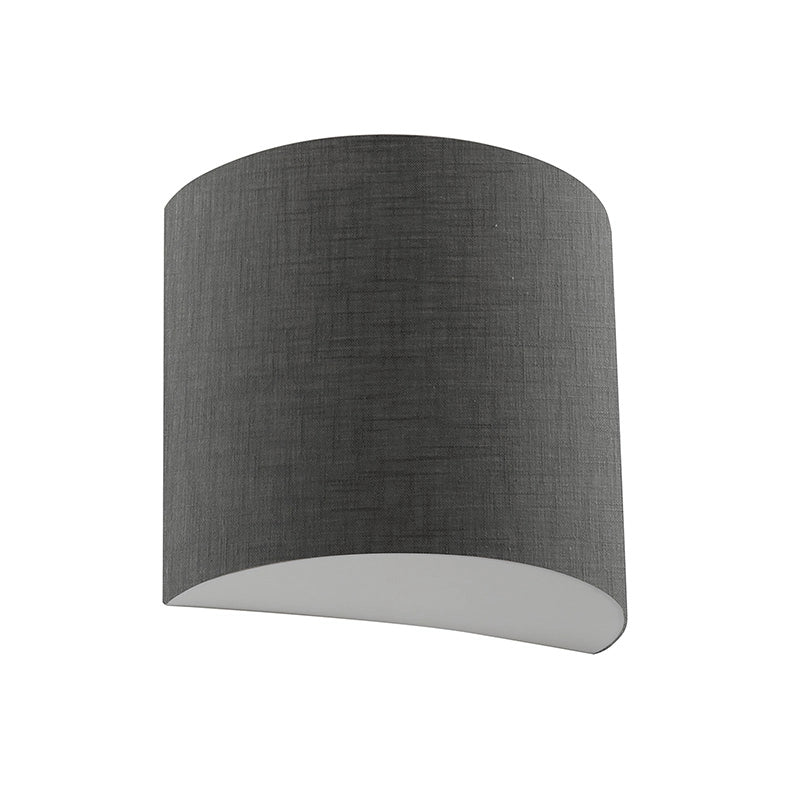Applique Vivien con Paralume in Tessuto Antracite - Attacco E27 IP20 75W - Lampada da Parete Elegante - Rossini Group