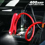 Trade Shop - Cavi Batteria Avviamento Collegamento Auto Moto 400 Amp Con Luce Led Jumper -