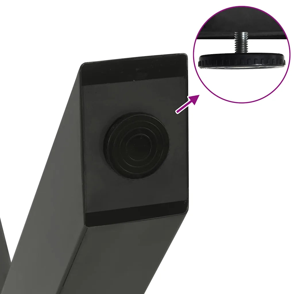 Gambe per tavolo da pranzo a forma di X 2 pz Antracite 60x(72-73) cm Acciaio