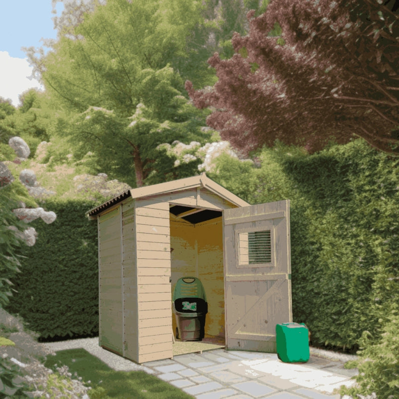 Casetta in legno da giardino con lucernario – 160x120 cm – pannelli 16 mm, tetto bitumato e pavimento – ED1612.01 Foresta