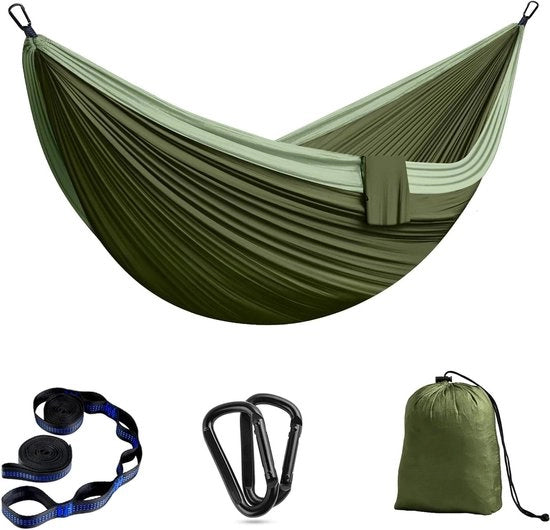 Hammacca per Campeggio Esterno per 2 Persone 300 x 200 cm Leggera e Portatile per Viaggi Hammacca da Giardino da Spiaggia per 2 Persone con Capacità di Carico fino a 300 kg in Nylon Paracadutista Respirabile