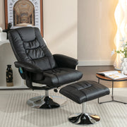Poltrona Massaggiante con Poggiapiedi ¨C MINIMAL ¨C Similpelle Nera, Relax Soggiorno