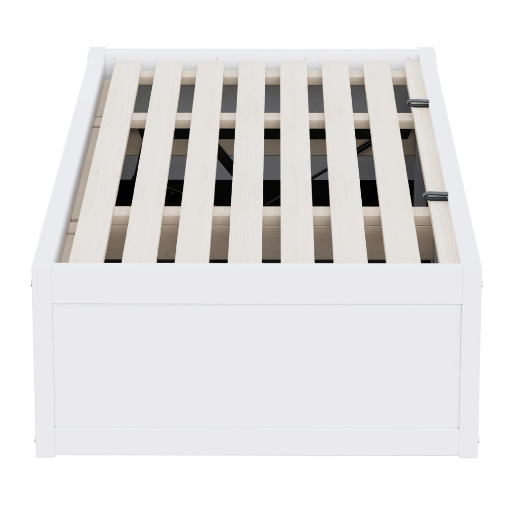 Letto per bambini 90x200 cm con contenitore idraulico; lavagna e pannello in feltro bianco