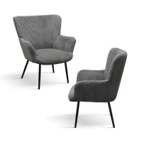 PAZZO DESIGN Poltrona Titti Grigio Scuro, rivestimento in velluto