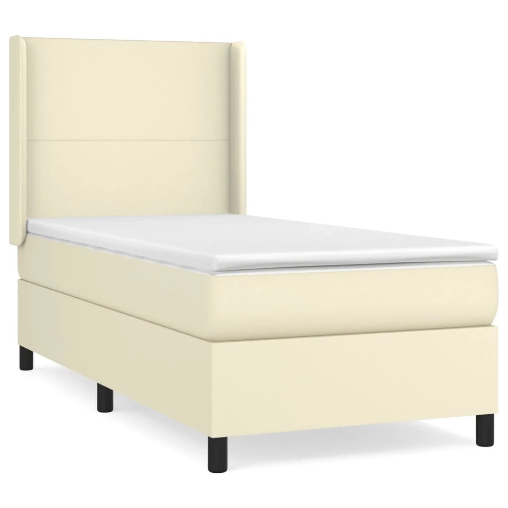 Giroletto a Molle con Materasso Crema 80x200 cm in Similpelle 3132347