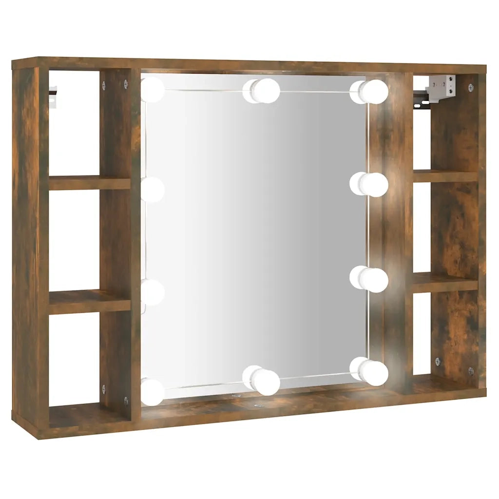 Mobile a Specchio con LED Rovere Fumo 76x15x55 cm CFW1917499