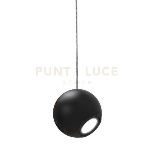 NEMO-N Sospensione 1 luce senza base  attacco GU10 lampadina inclusa colore nero opaco diametro 12cm