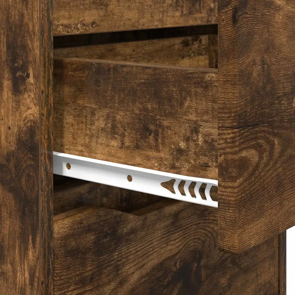 Comodini 2 pz-Set di 2 Tavolino da notte Rovere fum¨¦ 40 x 30 x 467 cm Legno multistrato
