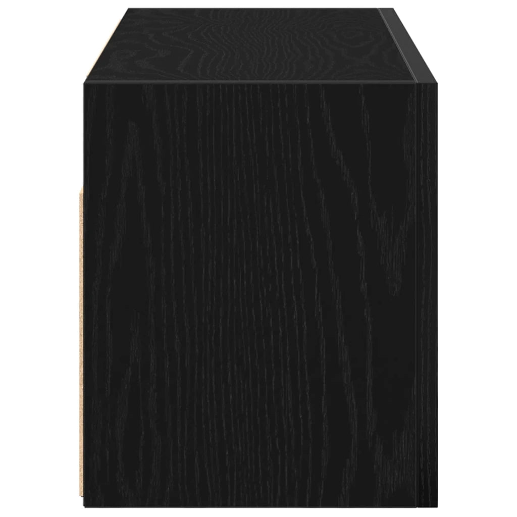 Mobile da Bagno a Parete Nero 60x25x30 cm in Legno Multistrato