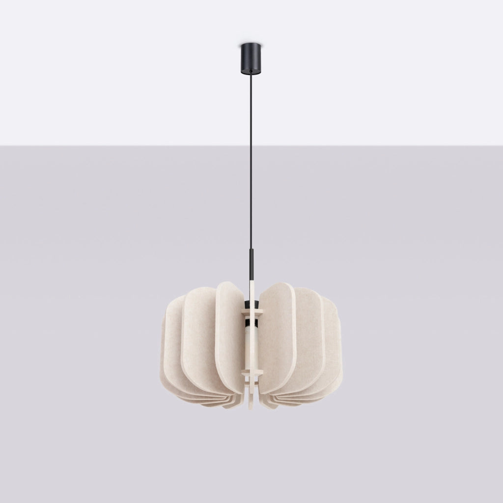 Lampada sospesa BARDEO moderna feltro beige Ø45cm E27