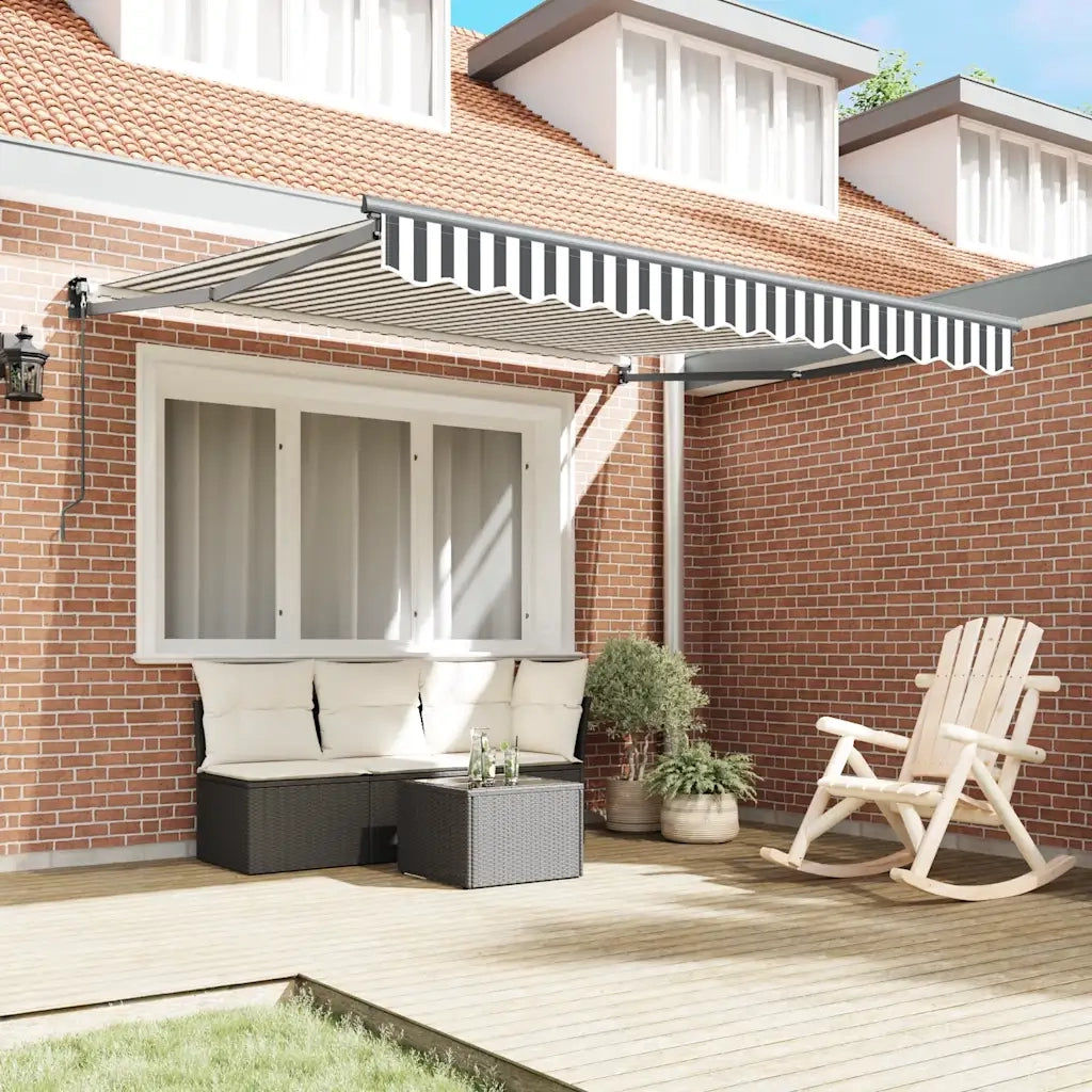 Tenda da Sole-Tenda parasole per balcone Antracite e Bianca 3x2,5 m Tessuto e Alluminio 249747