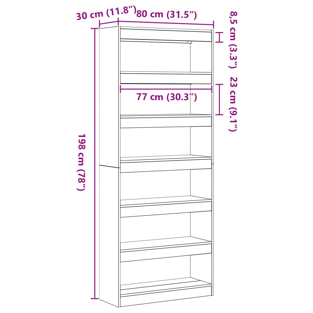 Libreria in rovere nero Rovere nero Legno ingegnerizzato