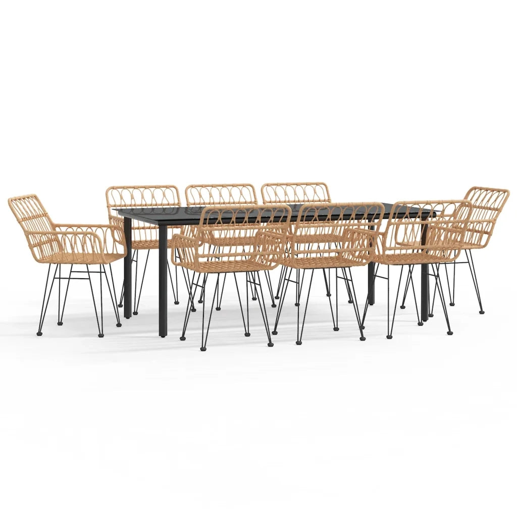 Set da Pranzo da Giardino 9 pz in Polyrattan 3157865