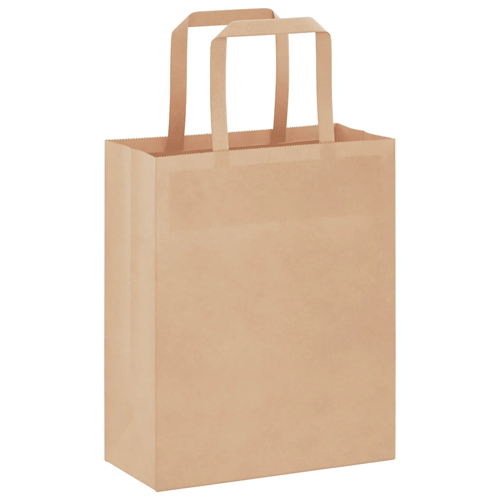 Sacchetti di Carta 250 pz con Manici Marrone 18x8x22 cm CFW5011936